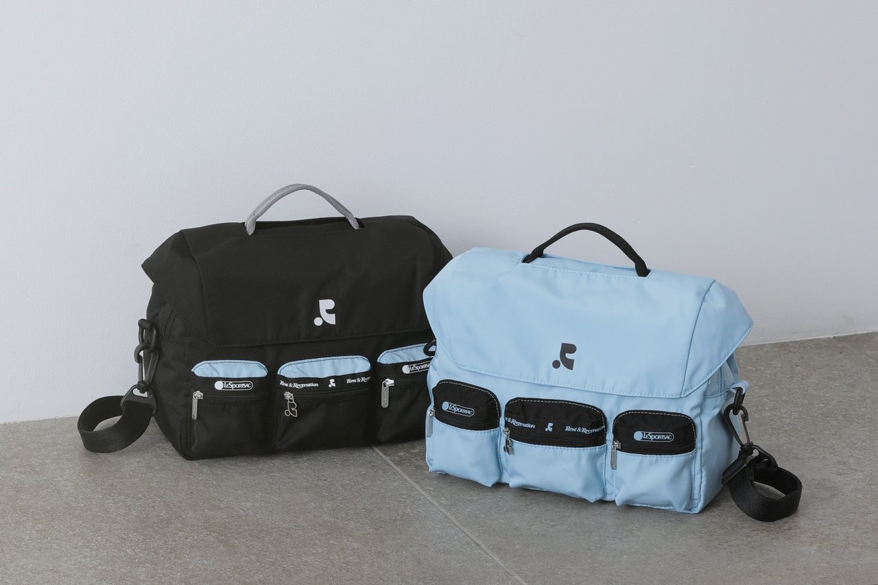 レスポートサックと韓国ブランドによる第一弾コラボコレクションのまとめを象徴するスタイリングカット。アイテムを実際に使用したコーディネートで、コレクション全体の魅力を締めくくる一枚。
